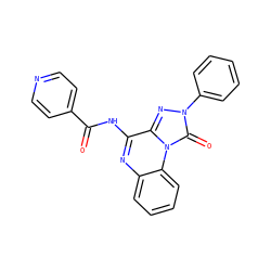 O=C(Nc1nc2ccccc2n2c(=O)n(-c3ccccc3)nc12)c1ccncc1 ZINC000040979833