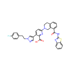 O=C(Nc1nc2ccccc2s1)c1cccc2c1CN(c1ccc(-c3cnn(CCc4ccc(F)cc4)c3)c(C(=O)O)n1)CC2 ZINC000144597966