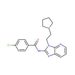 O=C(Nc1nc2cccnc2n1CCN1CCCC1)c1ccc(Cl)cc1 ZINC000299857120