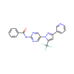 O=C(Nc1ncc(-n2nc(-c3cccnc3)cc2C(F)(F)F)cn1)c1ccccc1 ZINC000064503569