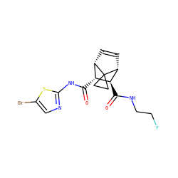 O=C(Nc1ncc(Br)s1)[C@@H]1[C@@H]2C=C[C@H]([C@H]1C(=O)NCCF)C21CC1 ZINC000168384512