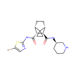 O=C(Nc1ncc(Br)s1)[C@@H]1[C@@H]2CC[C@H]([C@H]1C(=O)N[C@@H]1CCCNC1)C21CC1 ZINC000168459860