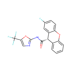 O=C(Nc1ncc(C(F)(F)F)o1)[C@H]1c2ccccc2Oc2ccc(F)cc21 ZINC000038934030