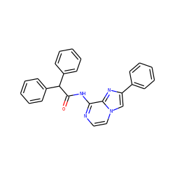 O=C(Nc1nccn2cc(-c3ccccc3)nc12)C(c1ccccc1)c1ccccc1 ZINC001772652363