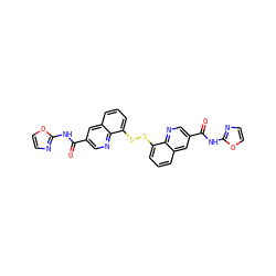 O=C(Nc1ncco1)c1cnc2c(SSc3cccc4cc(C(=O)Nc5ncco5)cnc34)cccc2c1 ZINC001772652850
