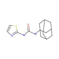 O=C(Nc1nccs1)NC12CC3CC(CC(C3)C1)C2 ZINC000004075805
