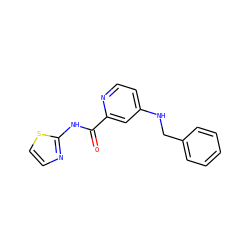 O=C(Nc1nccs1)c1cc(NCc2ccccc2)ccn1 ZINC000028348591