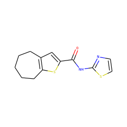 O=C(Nc1nccs1)c1cc2c(s1)CCCCC2 ZINC000003452086