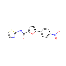 O=C(Nc1nccs1)c1ccc(-c2ccc([N+](=O)[O-])cc2)o1 ZINC000000616265