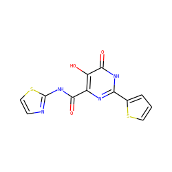 O=C(Nc1nccs1)c1nc(-c2cccs2)[nH]c(=O)c1O ZINC000028820270