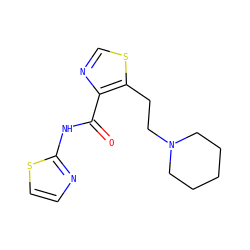 O=C(Nc1nccs1)c1ncsc1CCN1CCCCC1 ZINC000028461725