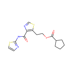 O=C(Nc1nccs1)c1ncsc1CCOC(=O)C1CCCC1 ZINC000028464215