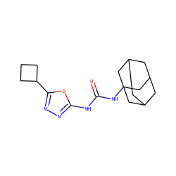 O=C(Nc1nnc(C2CCC2)o1)NC12CC3CC(CC(C3)C1)C2 ZINC000096271171