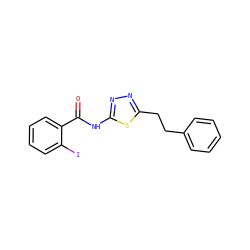 O=C(Nc1nnc(CCc2ccccc2)s1)c1ccccc1I ZINC000000820816