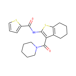 O=C(Nc1sc2c(c1C(=O)N1CCCCC1)CCCC2)c1cccs1 ZINC000000953700
