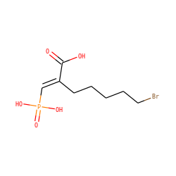 O=C(O)/C(=C/P(=O)(O)O)CCCCCBr ZINC000072112959