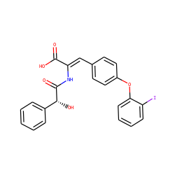 O=C(O)/C(=C/c1ccc(Oc2ccccc2I)cc1)NC(=O)[C@H](O)c1ccccc1 ZINC000028520268