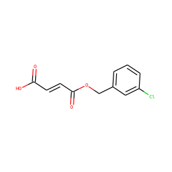 O=C(O)/C=C/C(=O)OCc1cccc(Cl)c1 ZINC000071341543