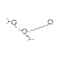 O=C(O)/C=C/c1nc(CSCc2cccc(C(=O)O)c2)ccc1OCCCCCCCCc1ccccc1 ZINC000013738743