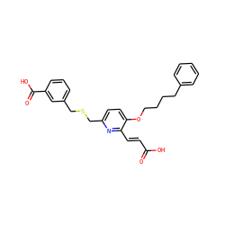 O=C(O)/C=C/c1nc(CSCc2cccc(C(=O)O)c2)ccc1OCCCCc1ccccc1 ZINC000013738745