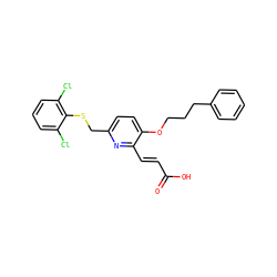 O=C(O)/C=C/c1nc(CSc2c(Cl)cccc2Cl)ccc1OCCCc1ccccc1 ZINC000013758991