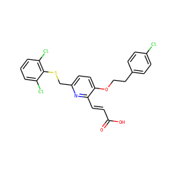 O=C(O)/C=C/c1nc(CSc2c(Cl)cccc2Cl)ccc1OCCc1ccc(Cl)cc1 ZINC000013758984