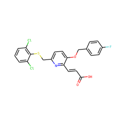 O=C(O)/C=C/c1nc(CSc2c(Cl)cccc2Cl)ccc1OCc1ccc(F)cc1 ZINC000013758989