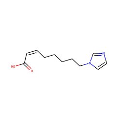 O=C(O)/C=C\CCCCCn1ccnc1 ZINC000036242023