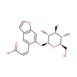 O=C(O)/C=C\c1cc2ccoc2cc1O[C@@H]1O[C@H](CO)[C@@H](O)[C@H](O)[C@H]1O ZINC000034600529
