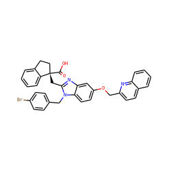 O=C(O)[C@@]1(Cc2nc3cc(OCc4ccc5ccccc5n4)ccc3n2Cc2ccc(Br)cc2)CCc2ccccc21 ZINC000219448559