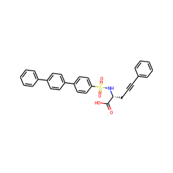 O=C(O)[C@@H](CC#Cc1ccccc1)NS(=O)(=O)c1ccc(-c2ccc(-c3ccccc3)cc2)cc1 ZINC000013862424