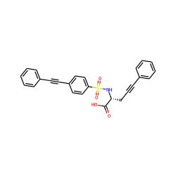 O=C(O)[C@@H](CC#Cc1ccccc1)NS(=O)(=O)c1ccc(C#Cc2ccccc2)cc1 ZINC000026640884