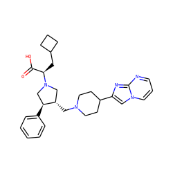 O=C(O)[C@@H](CC1CCC1)N1C[C@H](CN2CCC(c3cn4cccnc4n3)CC2)[C@@H](c2ccccc2)C1 ZINC000028523719