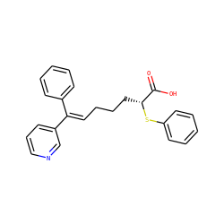 O=C(O)[C@@H](CCC/C=C(\c1ccccc1)c1cccnc1)Sc1ccccc1 ZINC000026738137