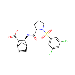 O=C(O)[C@@H]1[C@@H](NC(=O)[C@@H]2CCCN2S(=O)(=O)c2cc(Cl)cc(Cl)c2)[C@H]2C=C[C@H]1C2 ZINC000101105816