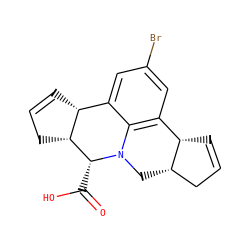 O=C(O)[C@@H]1[C@@H]2CC=C[C@@H]2c2cc(Br)cc3c2N1C[C@H]1CC=C[C@@H]31 ZINC000013590153