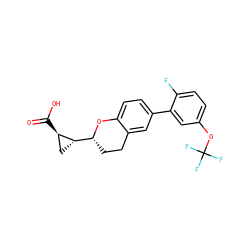 O=C(O)[C@@H]1C[C@H]1[C@H]1CCc2cc(-c3cc(OC(F)(F)F)ccc3F)ccc2O1 ZINC001772629232