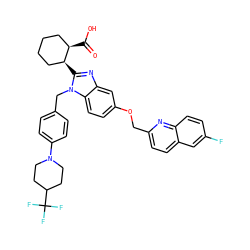 O=C(O)[C@@H]1CCCC[C@@H]1c1nc2cc(OCc3ccc4cc(F)ccc4n3)ccc2n1Cc1ccc(N2CCC(C(F)(F)F)CC2)cc1 ZINC000219380544