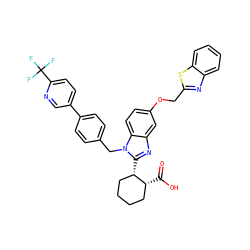 O=C(O)[C@@H]1CCCC[C@@H]1c1nc2cc(OCc3nc4ccccc4s3)ccc2n1Cc1ccc(-c2ccc(C(F)(F)F)nc2)cc1 ZINC000219380344