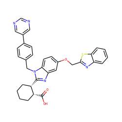 O=C(O)[C@@H]1CCCC[C@@H]1c1nc2cc(OCc3nc4ccccc4s3)ccc2n1Cc1ccc(-c2cncnc2)cc1 ZINC000219380227