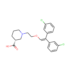 O=C(O)[C@@H]1CCCN(CCOC=C(c2cccc(Cl)c2)c2cccc(Cl)c2)C1 ZINC000013800126