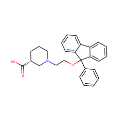 O=C(O)[C@@H]1CCCN(CCOC2(c3ccccc3)c3ccccc3-c3ccccc32)C1 ZINC000013737917