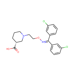 O=C(O)[C@@H]1CCCN(CCON=C(c2cccc(Cl)c2)c2cccc(Cl)c2)C1 ZINC000013800036