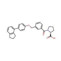 O=C(O)[C@@H]1CCCN1C(=O)c1cccc(COc2ccc(-c3cccc4c3CCC4)cc2)c1 ZINC000221671413