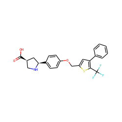 O=C(O)[C@@H]1CN[C@H](c2ccc(OCc3cc(-c4ccccc4)c(C(F)(F)F)s3)cc2)C1 ZINC000036178507