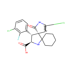 O=C(O)[C@@H]1NC2(CCCCC2)[C@@]2(C(=O)Nc3cc(Cl)ccc32)[C@H]1c1cccc(Cl)c1F ZINC000169700254