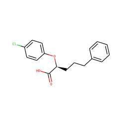 O=C(O)[C@H](CCCc1ccccc1)Oc1ccc(Cl)cc1 ZINC000096907734