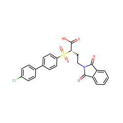 O=C(O)[C@H](CCN1C(=O)c2ccccc2C1=O)S(=O)(=O)c1ccc(-c2ccc(Cl)cc2)cc1 ZINC000034801864