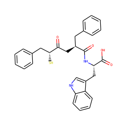 O=C(O)[C@H](Cc1c[nH]c2ccccc12)NC(=O)[C@@H](CC(=O)[C@H](S)Cc1ccccc1)Cc1ccccc1 ZINC001772585900