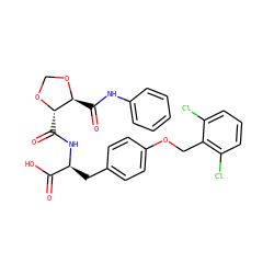 O=C(O)[C@H](Cc1ccc(OCc2c(Cl)cccc2Cl)cc1)NC(=O)[C@@H]1OCO[C@H]1C(=O)Nc1ccccc1 ZINC000058582272
